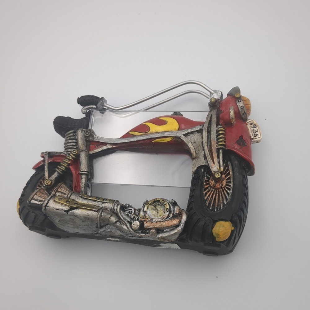 Motorcycle Replica Metal & Composite Photo Frame Figurine